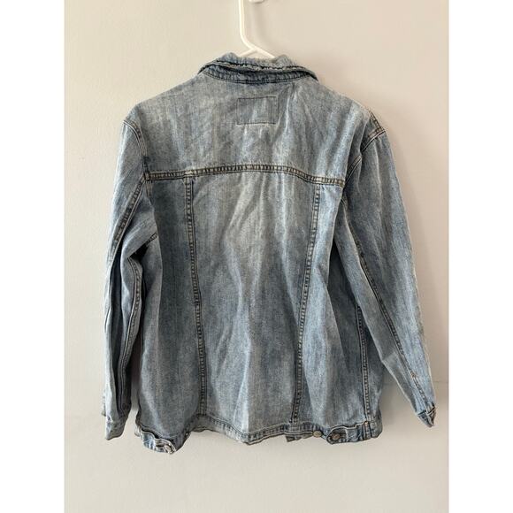 American Rag Cie Womens Light Wash Denim Jean Jacket Medium Cotton Button Front - Picture 5 of 6
